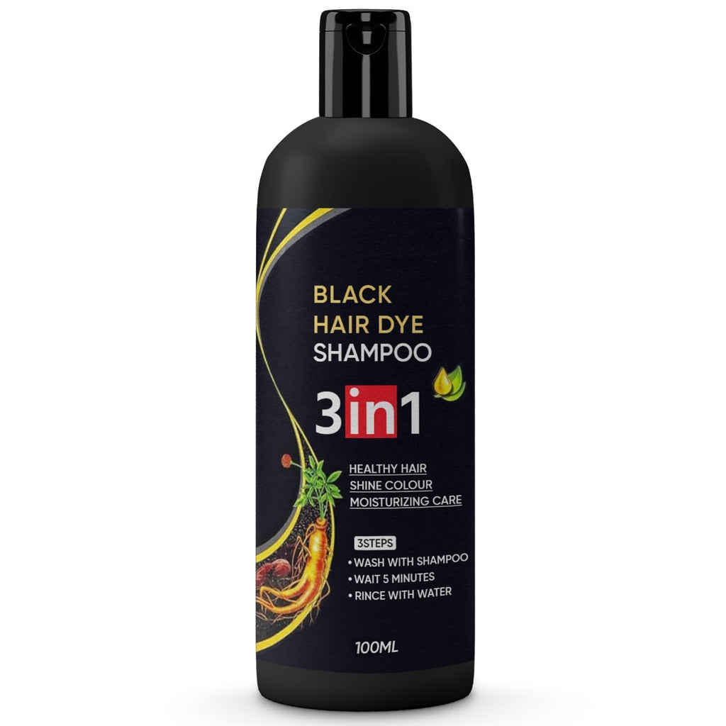 Black Hair Dye Shampoo 3-in-1 | Instant Natural Black Hair | 50% OFF (₹999 → ₹499)
